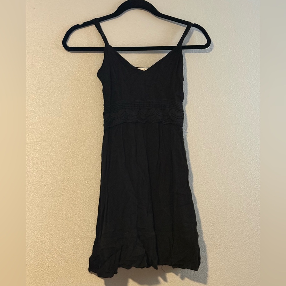 Rewind Black Mini Dress with Spaghetti Straps